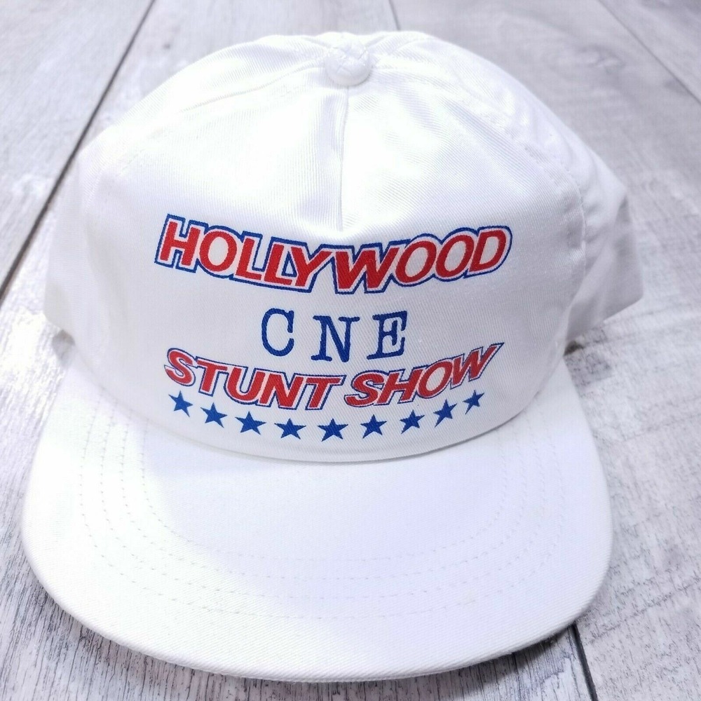Hollywood CNE Stunt Show Hat Mens OSFA White Vintage Snapback Made Canada